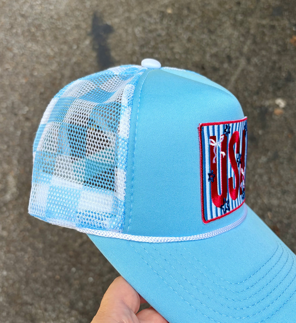 USA Embroidered Patch Foam Trucker Hat