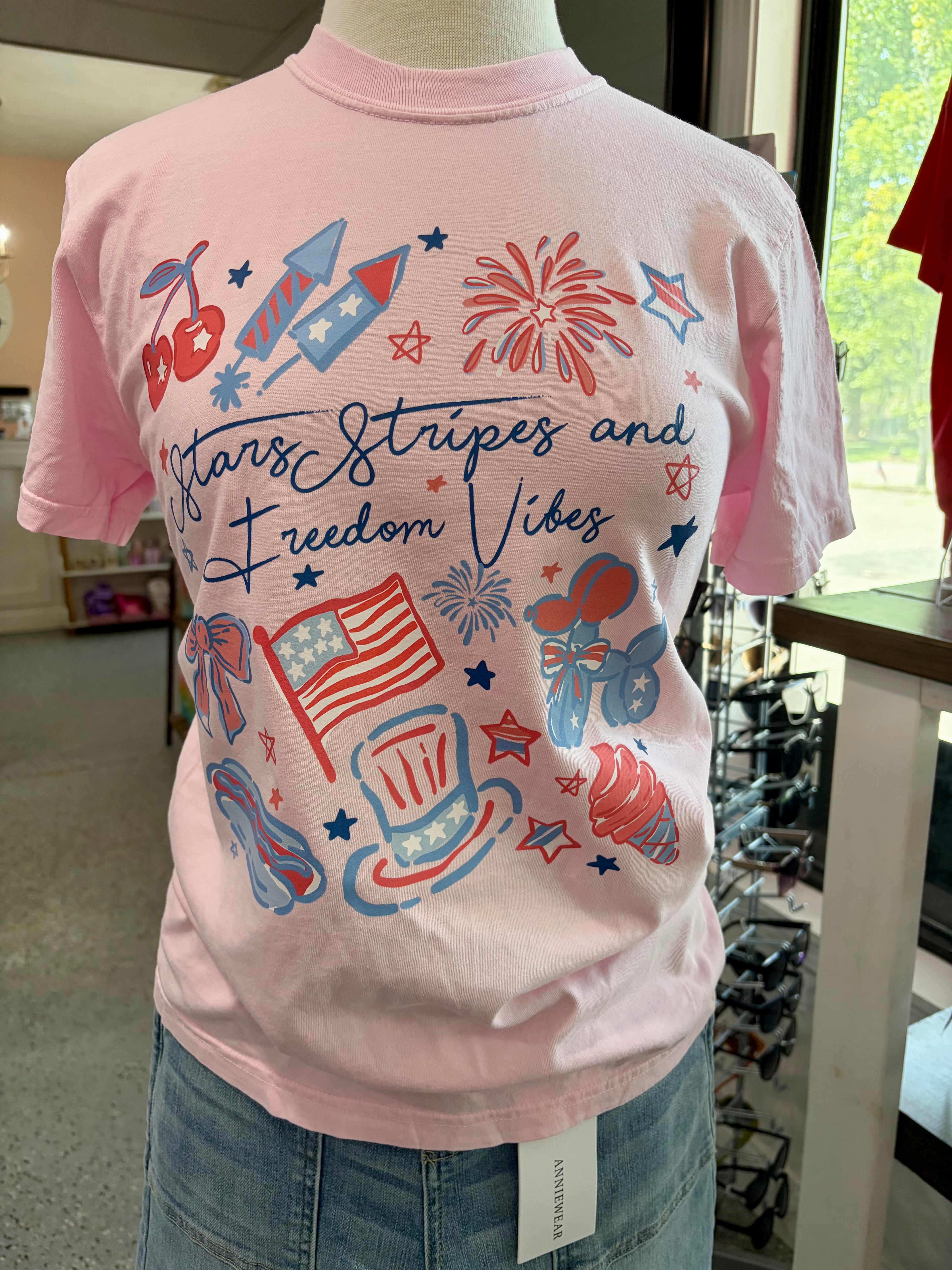 Stars, Stripes &  Freedom Vibes Tee