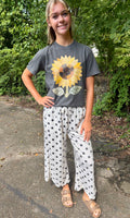 POLKA DOT FRENCH TERRY CROP PANTS