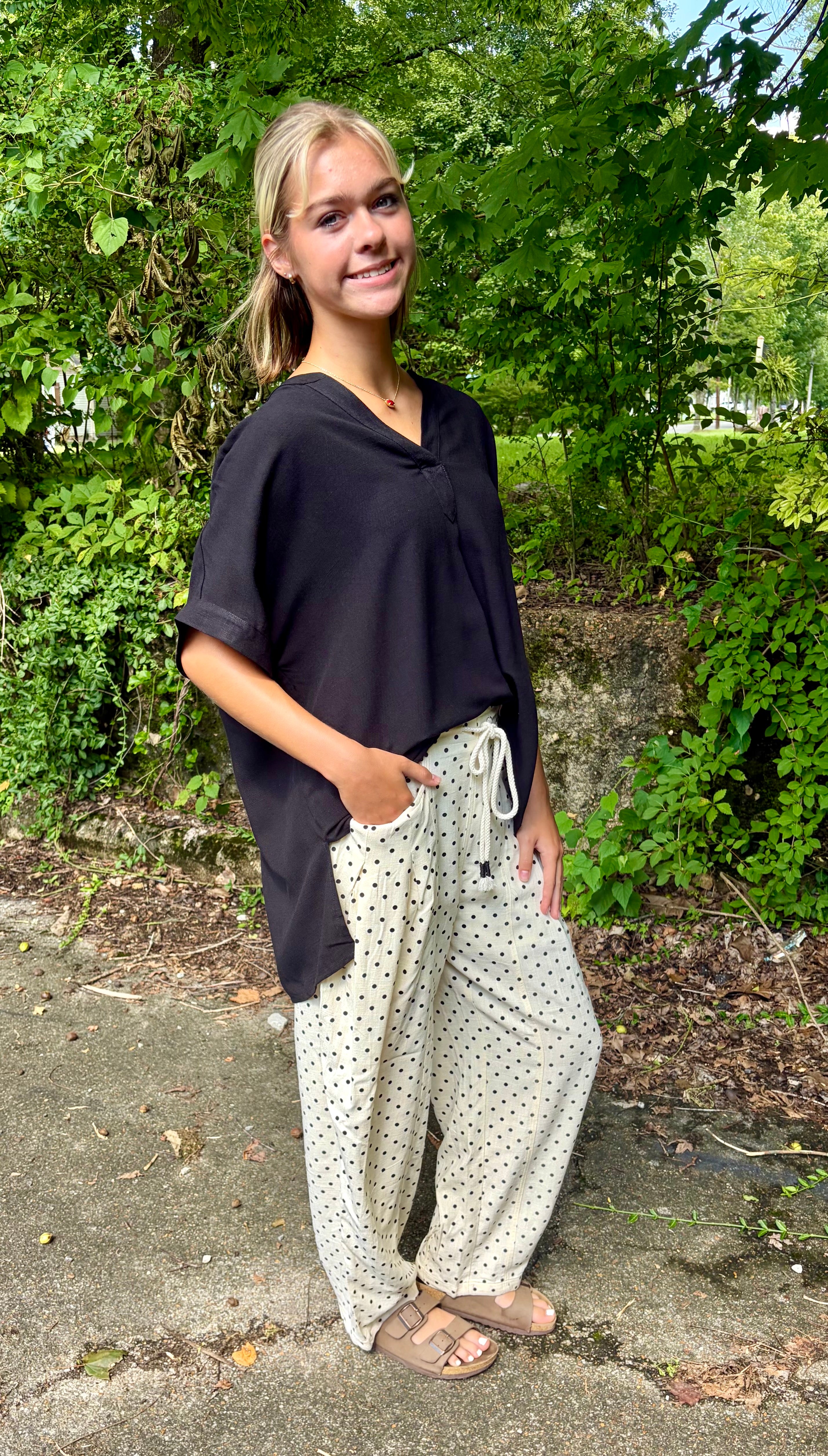 High Low Short Sleeve Blouse