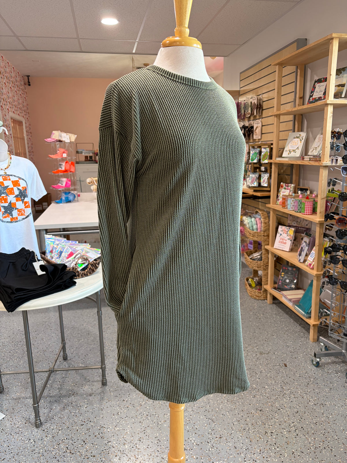 Puff Sleeve Ribbed Mini Dress