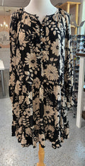 Floral Printed Long Sleeve Gauze Dress