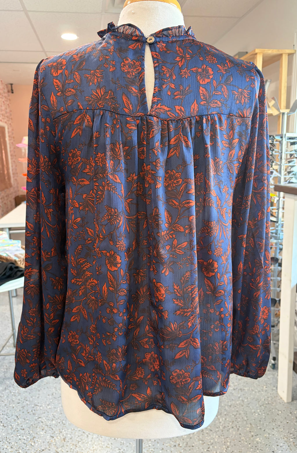Floral Printed Crinkle Satin Blouse