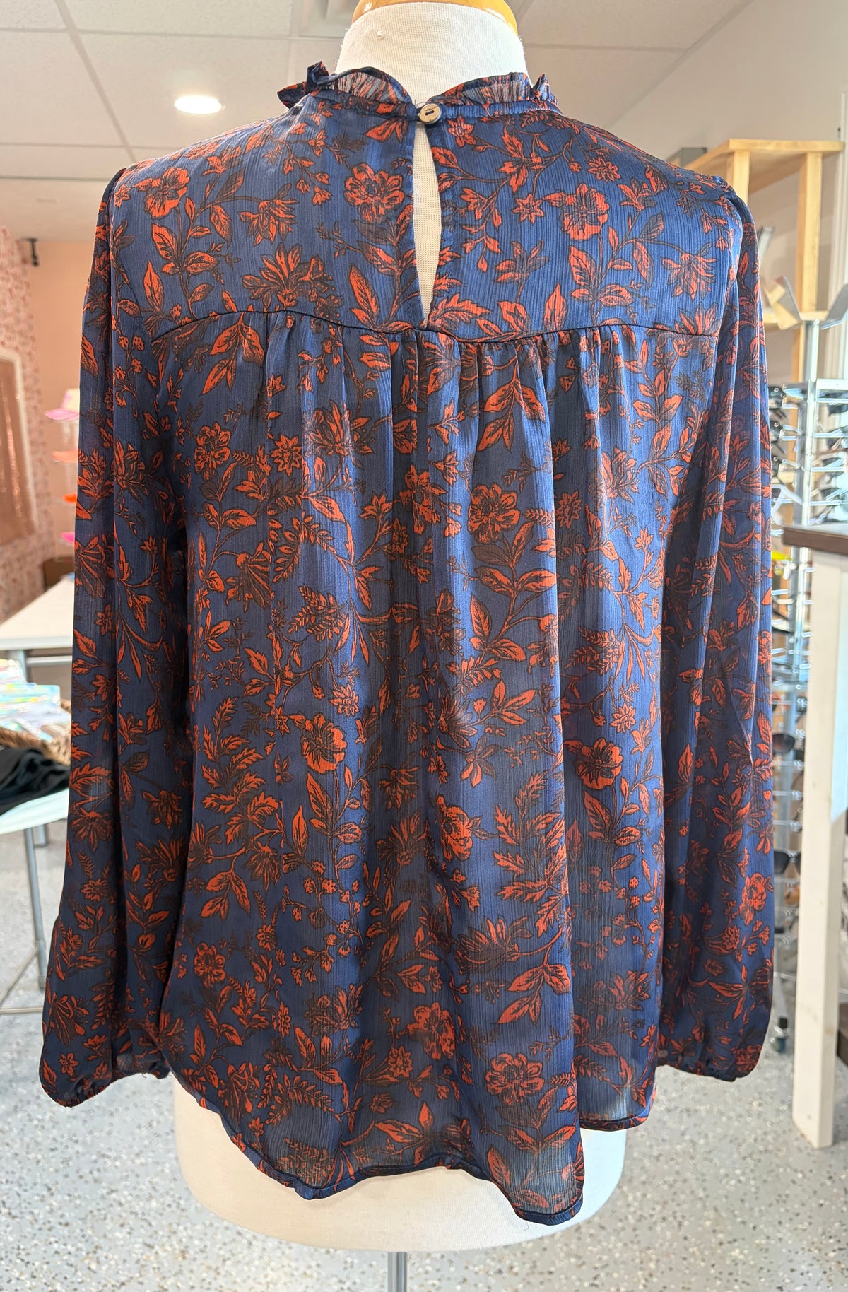 Floral Printed Crinkle Satin Blouse