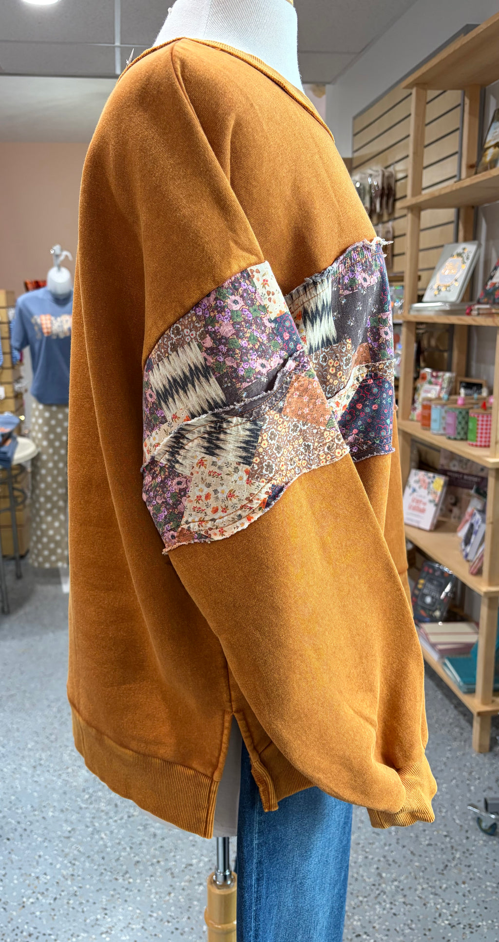 Patchwork Washed Knit Pullover