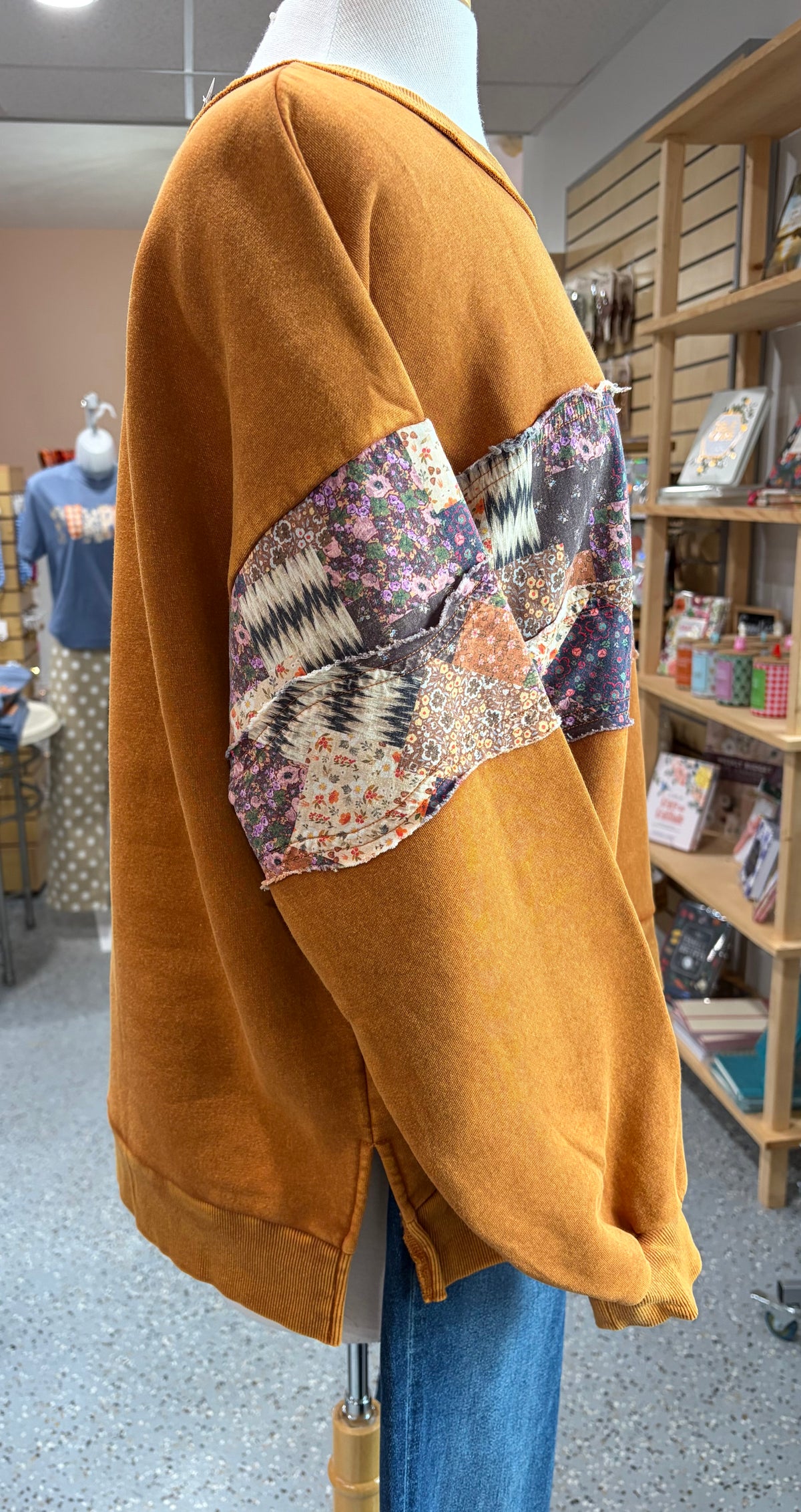 Patchwork Washed Knit Pullover