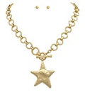 Textured Star Necklace Set