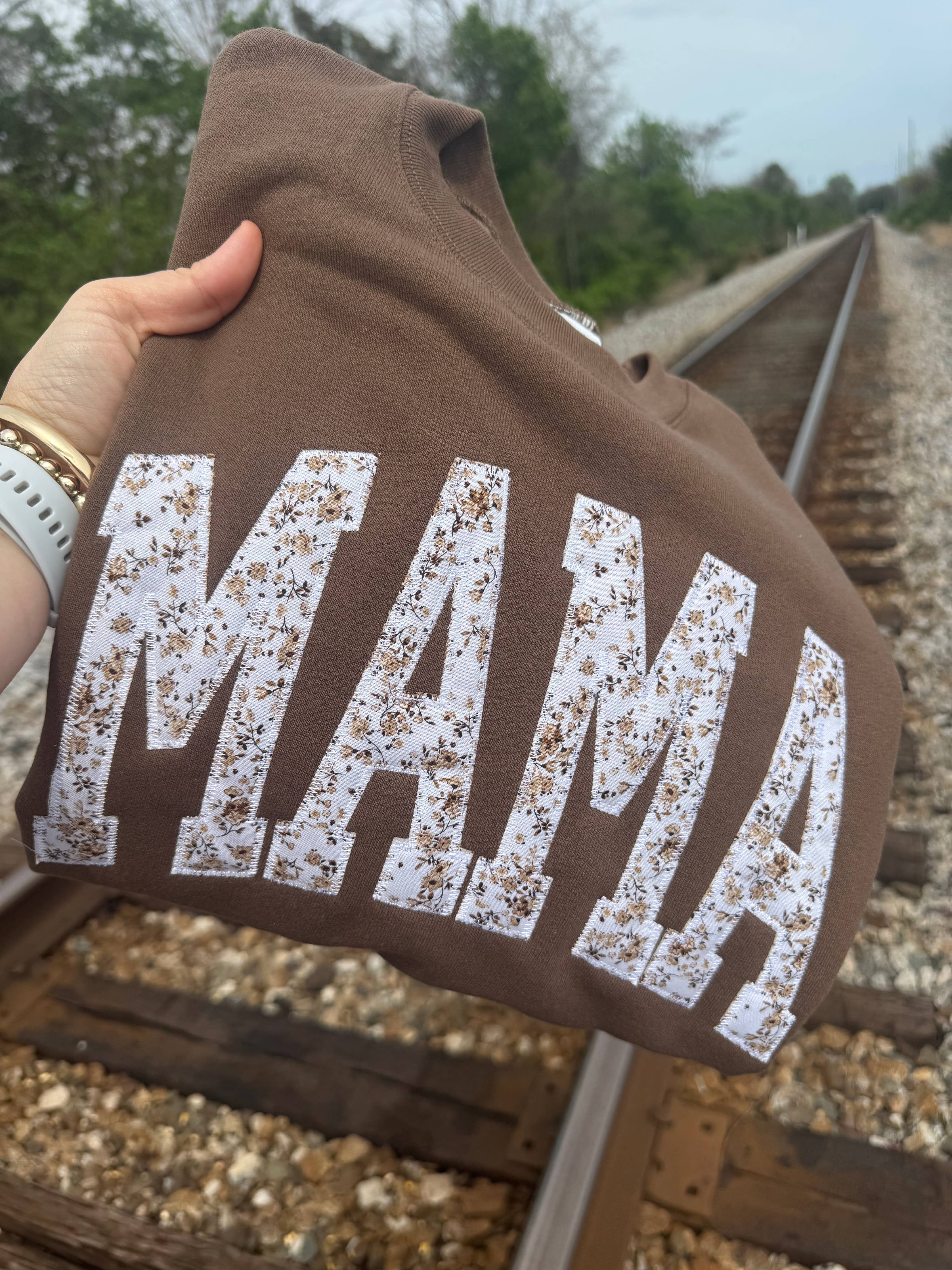 Floral Embroidered Mama Tee