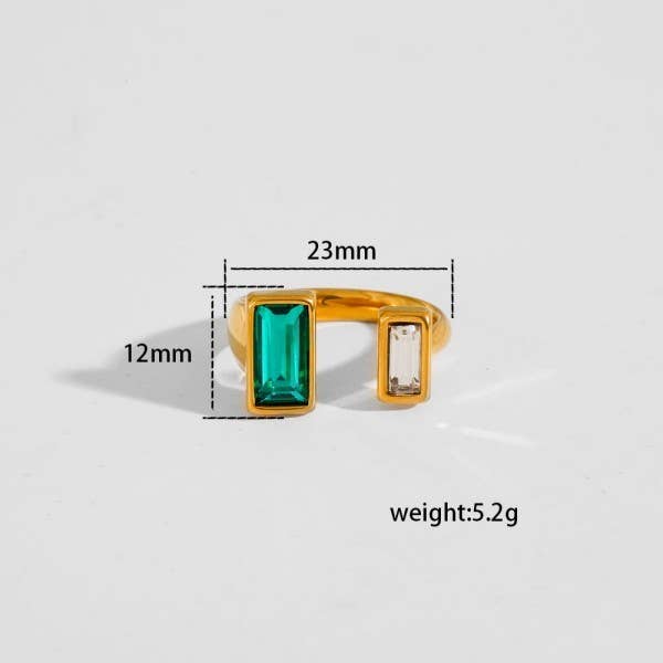 18K STAINLESS STEEL TARNISH FREE  RHINESTONE RINGS