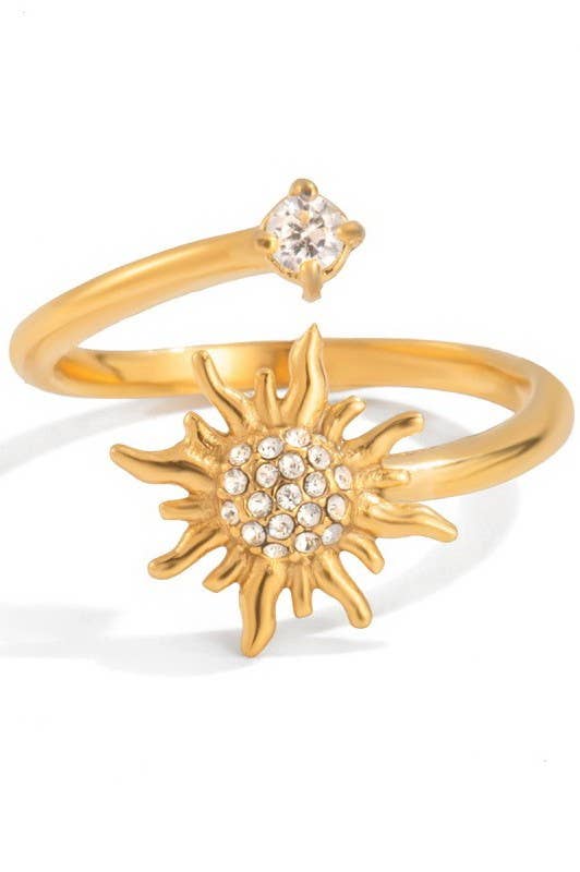 18K STAINLESS STEEL TARNISH FREE FLOWER RING