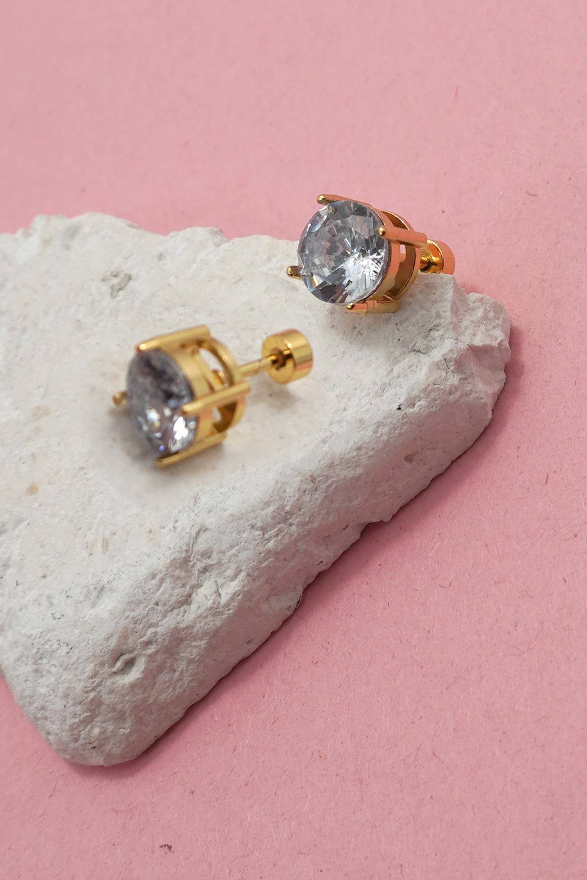 STAINLESS STEEL SCREW BACK POST STUD EARRINGS