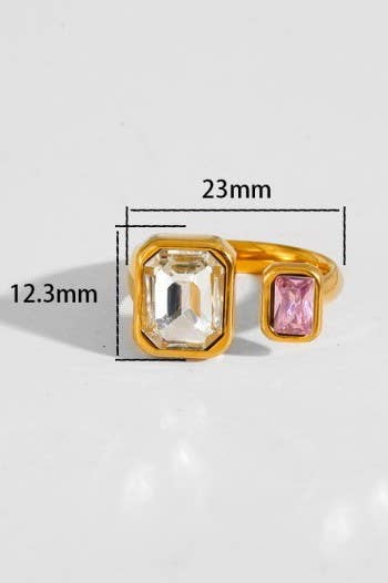 18K STAINLESS STEEL TARNISH FREE  RHINESTONE RINGS