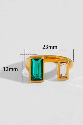 18K STAINLESS STEEL TARNISH FREE  RHINESTONE RINGS