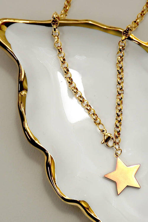 18K STAINLESS STAR NECKLACE