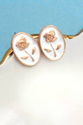 EPOXY FLOWER GOLD EDGE STUD EARRING