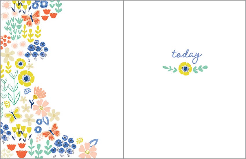 Thinking of You Greeting Card - Bright Spring Flowers