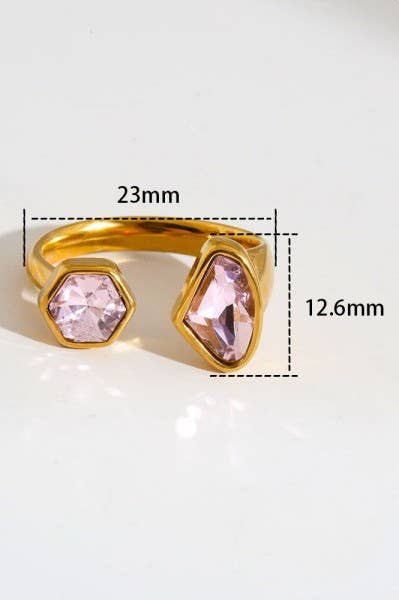 18K STAINLESS STEEL TARNISH FREE  RHINESTONE RINGS