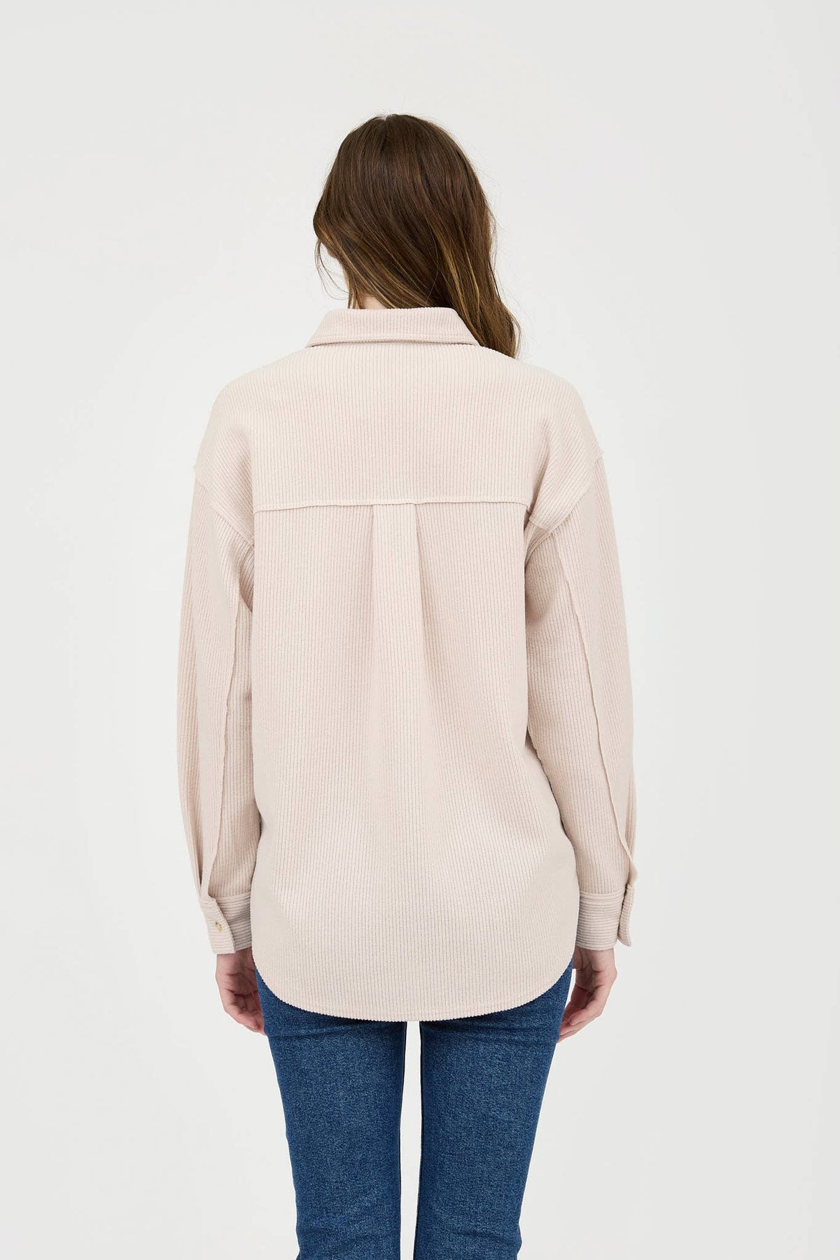 Ribbed Knit Button Down Top