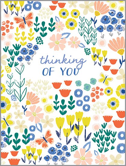 Thinking of You Greeting Card - Bright Spring Flowers