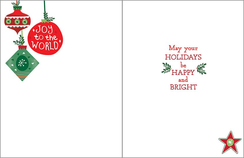 Christmas Card -  Joy Ornaments