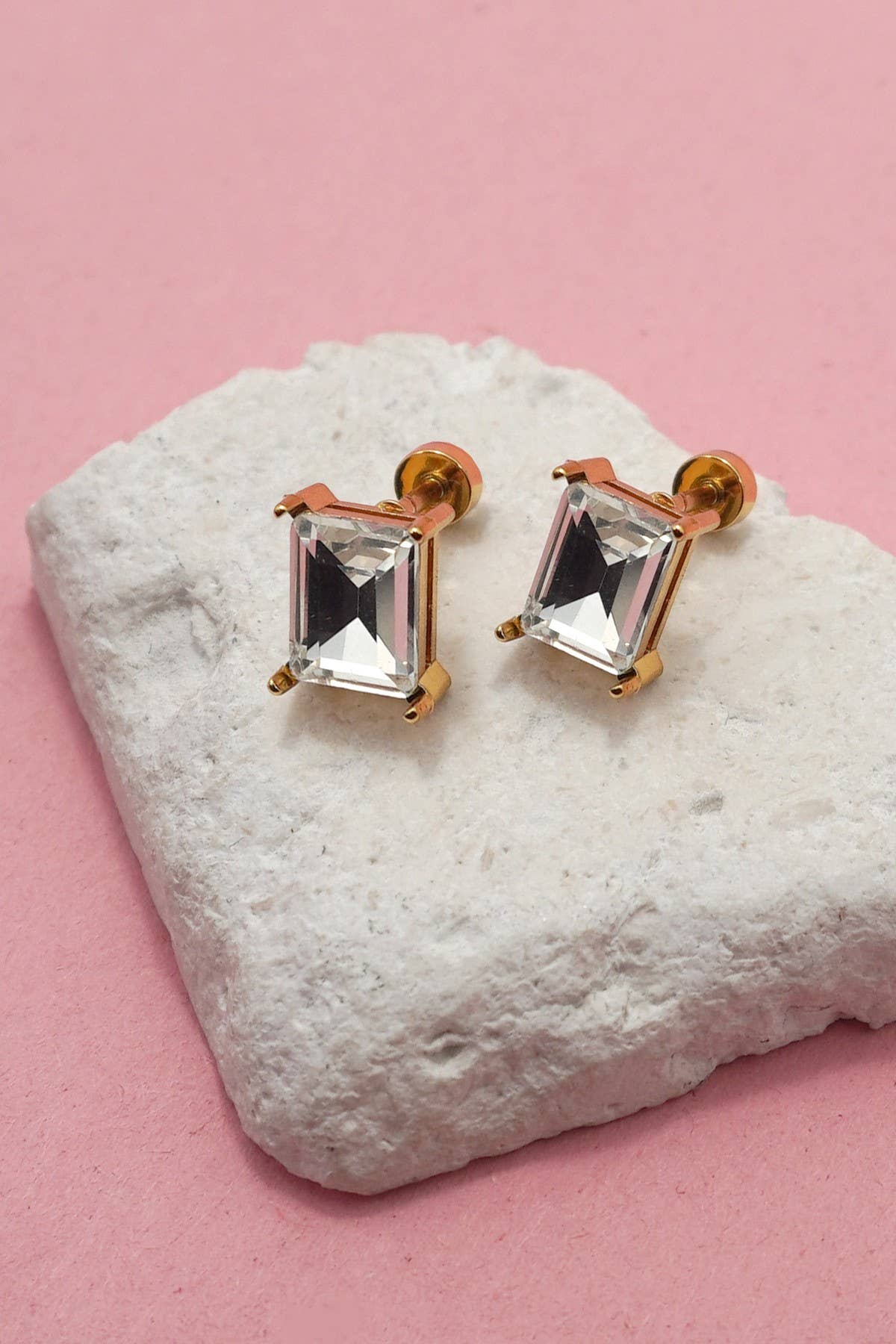 STAINLESS STEEL SCREW BACK POST STUD EARRINGS
