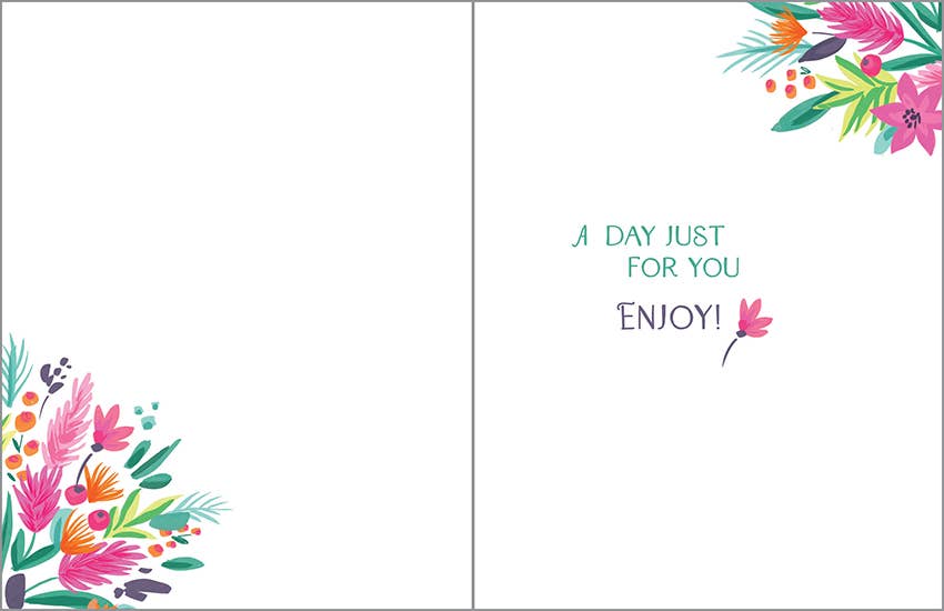 Mother's Day Greeting Card - Magenta Stripe Vase-Spring