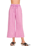 WASHED FRENCH TERRY FLARE PANTS {MAUVE}