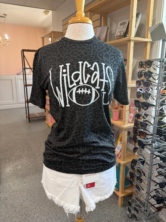 Leopard Wildcat Football Tee