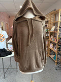 Puff Sleeve Ribbed Hoodie
