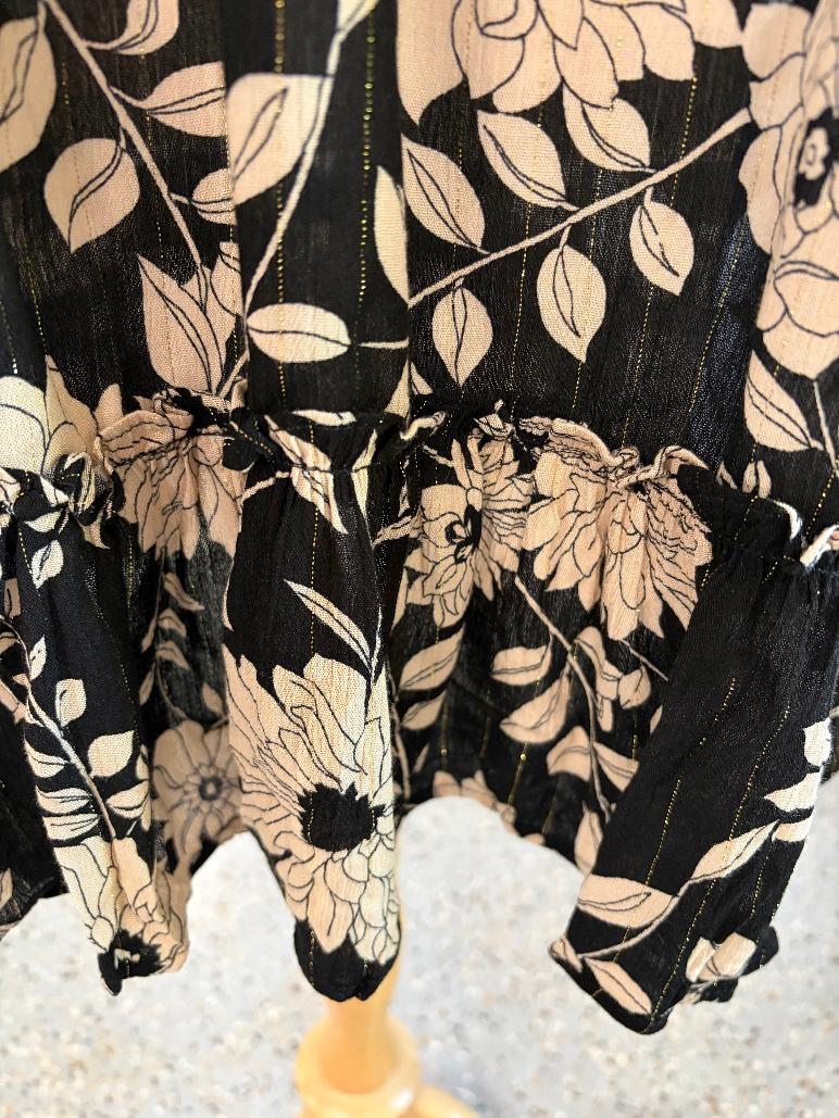 Floral Printed Long Sleeve Gauze Dress